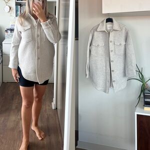 Aritzia Wilfred Free The Ganna™ Shirt Light Gray Utility Shirt/Jacket Sz 2XS
